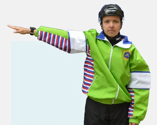 Bandy-domartecken "avslag/frislag"