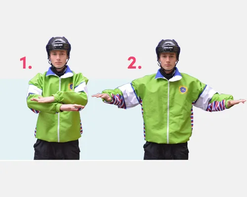 Bandy-domartecken "bortdömt mål"