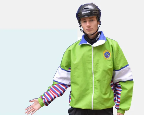 Bandy-domartecken "målvaktens boll"