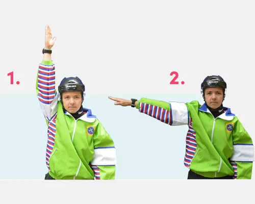 Bandy-domartecken "offside"