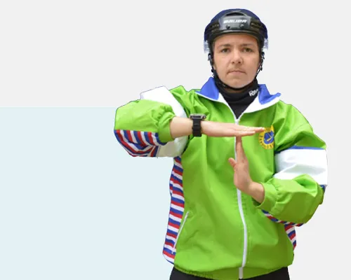 Bandy-domartecken "time out"