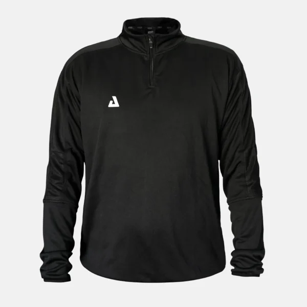 Svart långärmad träningströja från Kosa med half-zip och vit triangellogga.